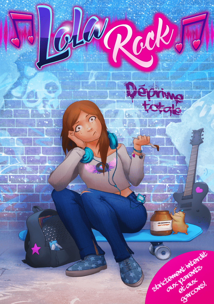 Couverture du livre "Lola Rock - Déprime totale" d'Élodie Loisel, roman jeunesse plein d'humour et d'émotions