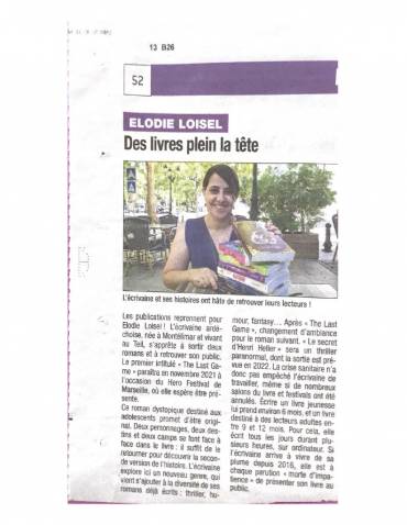 ARTICLE DE PRESSE ELODIE LOISEL LA TRIBUNE