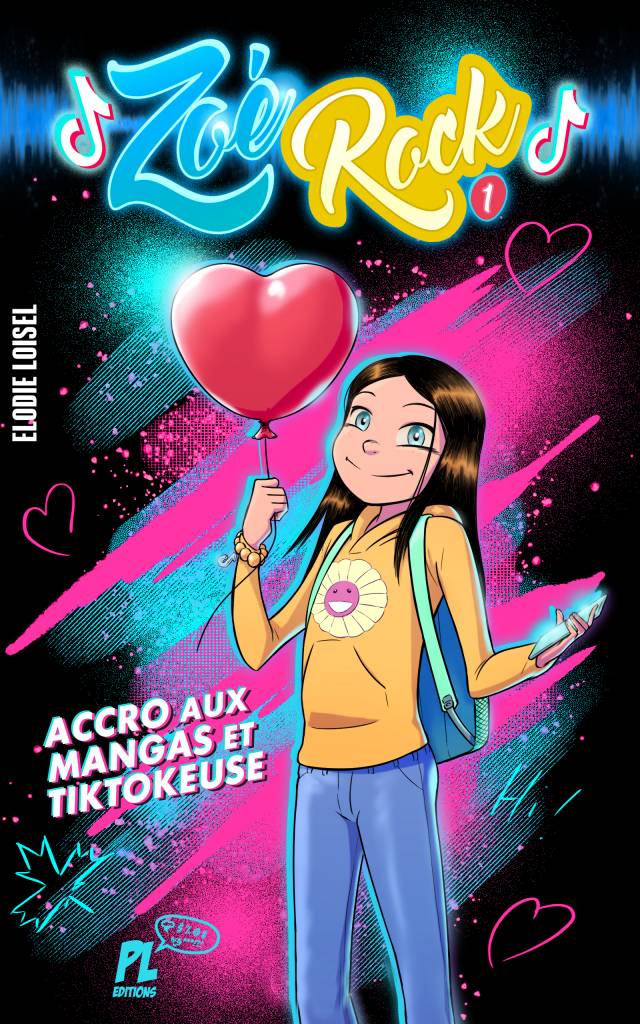 Couverture du livre Zoé Rock, un roman jeunesse hilarant dérivé de la série Lola Rock, où Zoé, une tiktokeuse mégastar, navigue entre adolescence, amitié et aventures farfelues.